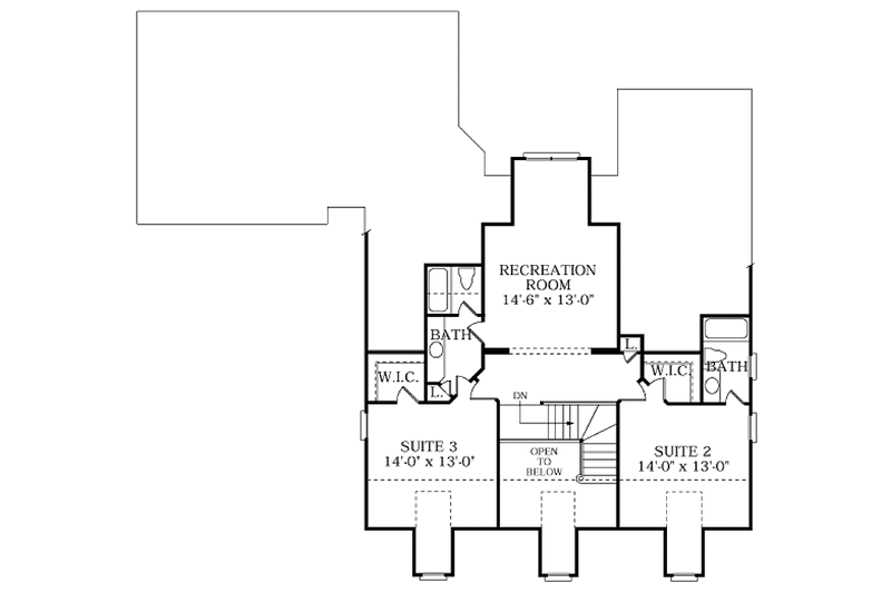 Dream House Plan - Floor Plan - Upper Floor for Classical House Plan #453-272 - 3 bed, 3.5 bath