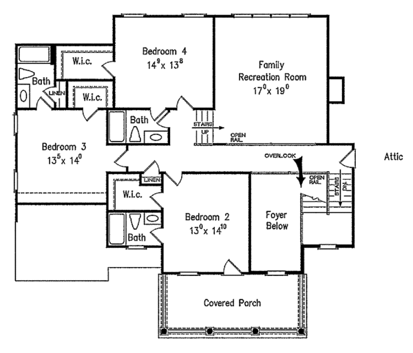 House Design - Colonial Floor Plan - Upper Floor Plan #927-327