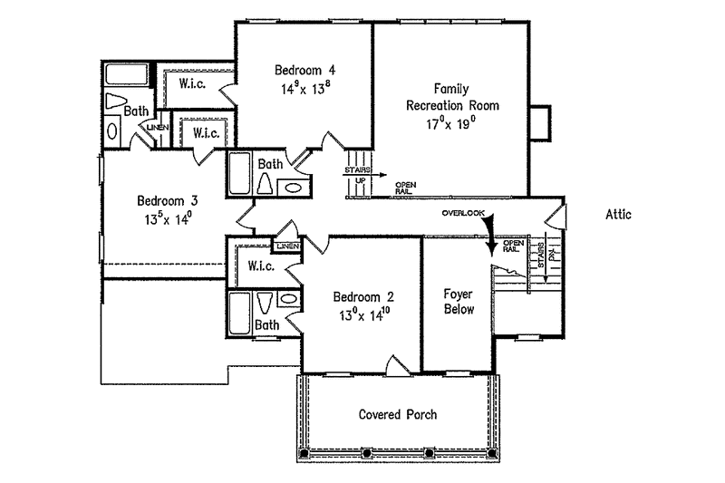 Home Plan - Floor Plan - Upper Floor for Colonial House Plan #927-327 - 4 bed, 4.5 bath