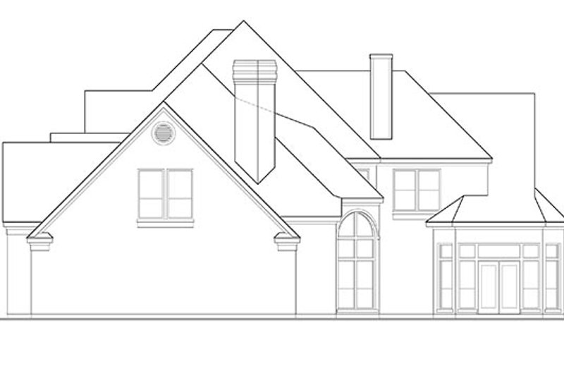 House Blueprint - Exterior - Rear Elevation 1 for European House Plan #1021-8 - 4 bed, 3 bath