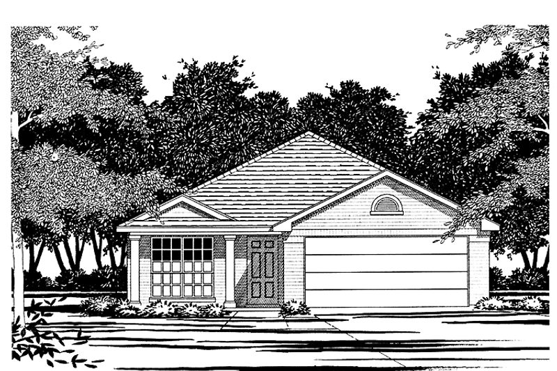 Home Plan - Exterior - Front Elevation 3 for Ranch House Plan #472-306 - 3 bed, 2 bath