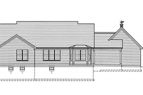 Exterior - Rear Elevation for Country House Plan #46-490 - 3 bed, 2 bath