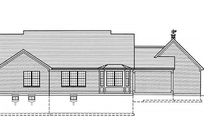 Home Plan - Exterior - Rear Elevation for Country House Plan #46-490 - 3 bed, 2 bath