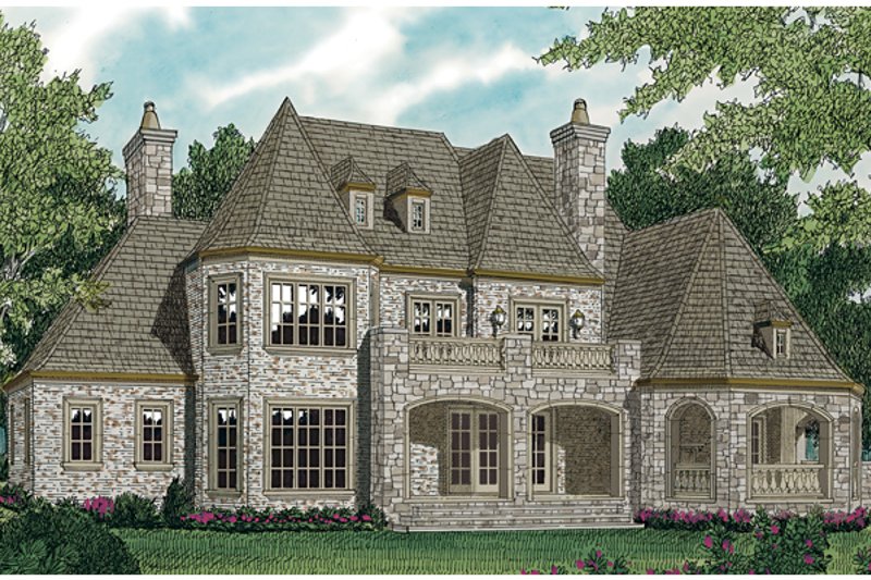 Home Plan - Exterior - Rear Elevation for European House Plan #453-53 - 4 bed, 4.5 bath