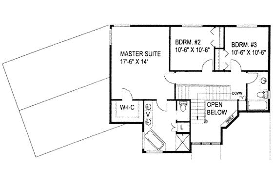 Floor Plan - Upper Floor for Traditional House Plan #117-213 - 3 bed, 3 bath