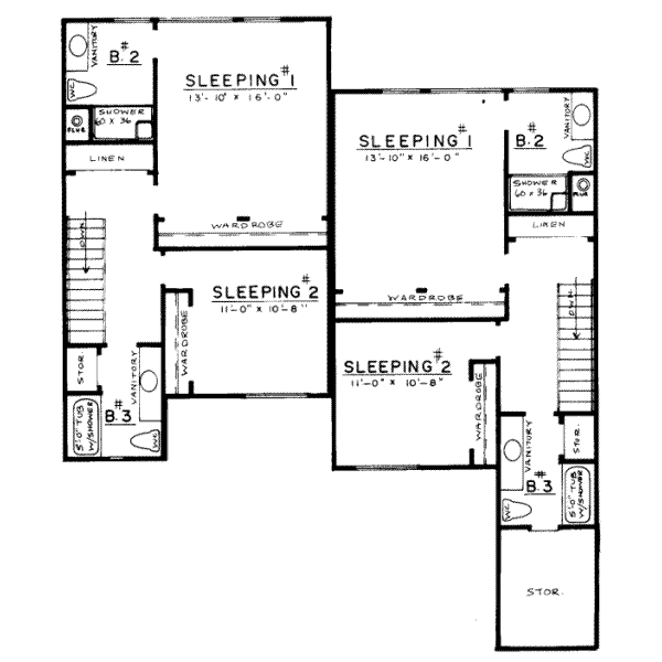 Modern Floor Plan - Upper Floor Plan #303-418