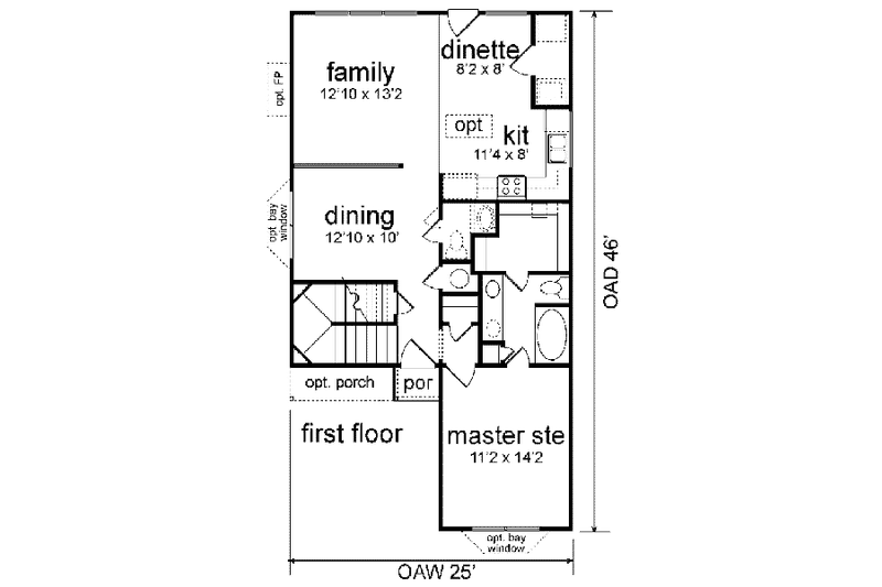 Home Plan - Floor Plan - Main Floor for Colonial House Plan #84-121 - 4 bed, 2.5 bath