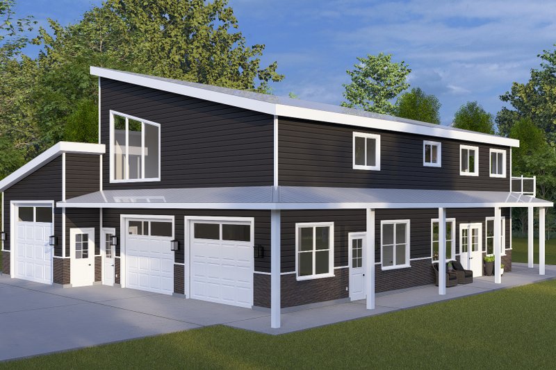 Home Plan - Exterior - Front Elevation 3 for Modern House Plan #1060-502 - 3 bed, 3.5 bath
