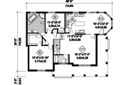 European Style House Plan - 2 Beds 1 Baths 1375 Sq/Ft Plan #25-4800 