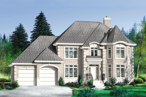 European Exterior - Front Elevation Plan #25-216