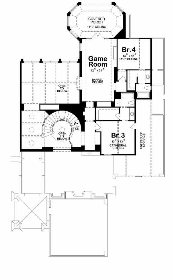 House Design - European Floor Plan - Upper Floor Plan #20-2175