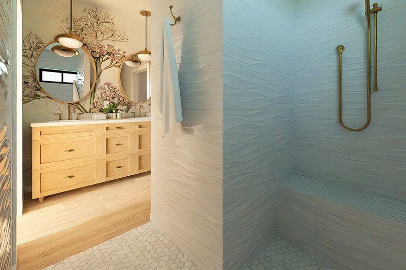 Dream House Plan - Interior - Master Bathroom 1 for Farmhouse House Plan #126-297 - 2 bed, 2 bath