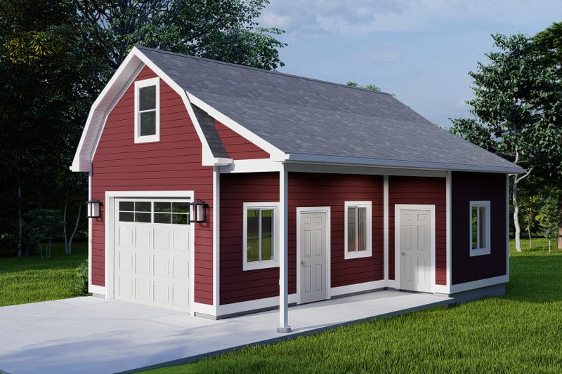 House Blueprint - Exterior - Front Elevation 3 for European House Plan #1060-124, 0 bath