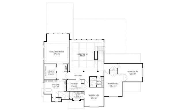 House Design - European Floor Plan - Upper Floor Plan #1086-16