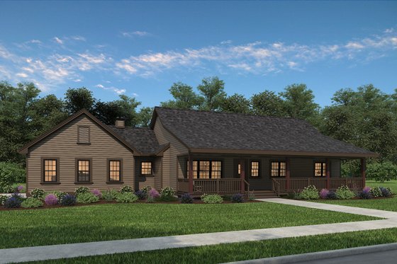 Exterior - Front Elevation 4 for Ranch House Plan #47-1023 - 3 bed, 2 bath
