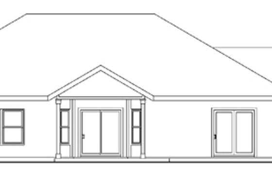 Exterior - Rear Elevation for Traditional House Plan #124-613 - 3 bed, 2 bath