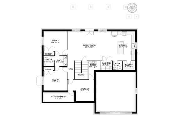 Floor Plan - Lower Floor for Craftsman House Plan #1060-246 - 5 bed, 3.5 bath