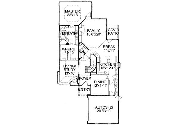 European Floor Plan - Main Floor Plan #141-155