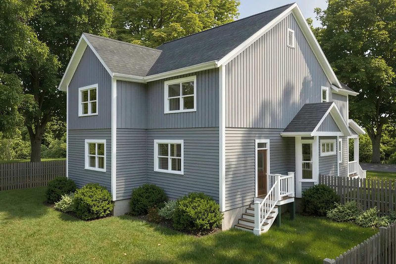 Architectural House Design - Exterior - Rear Elevation for Farmhouse House Plan #79-242 - 3 bed, 2 bath