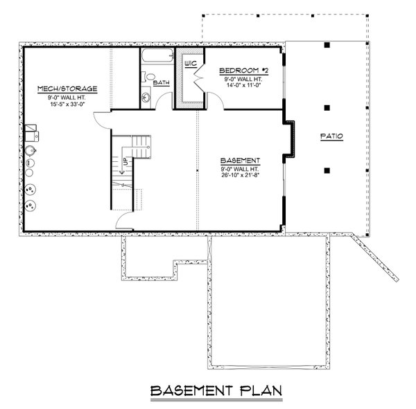 House Blueprint - Contemporary Floor Plan - Lower Floor Plan #1064-421