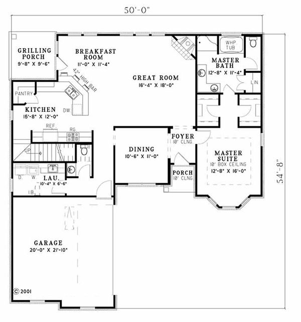 Architectural House Design - European Floor Plan - Main Floor Plan #17-2046