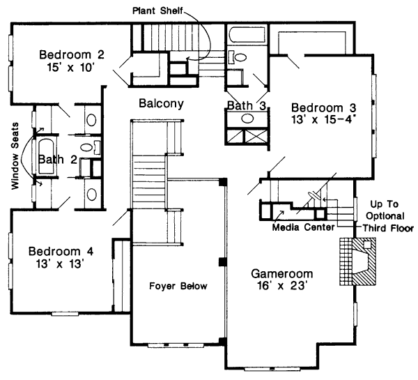 Victorian Floor Plan - Upper Floor Plan #410-230
