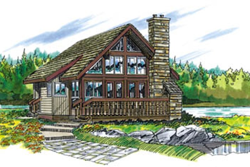 Cabin Style House Plan - 1 Beds 1 Baths 680 Sq/Ft Plan #47-429