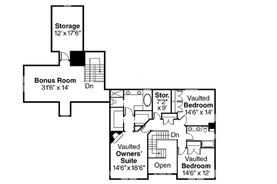 Floor Plan - Upper Floor for Traditional House Plan #124-837 - 4 bed, 4 bath