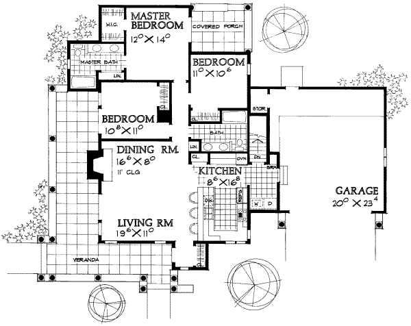 Architectural House Design - Mediterranean Floor Plan - Main Floor Plan #72-460