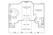 Southern Style House Plan - 1 Beds 2 Baths 932 Sq/Ft Plan #8-152 