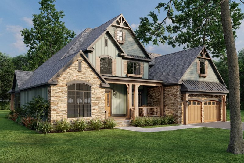 Home Plan - Exterior - Front Elevation 3 for Traditional House Plan #17-2881 - 4 bed, 3 bath
