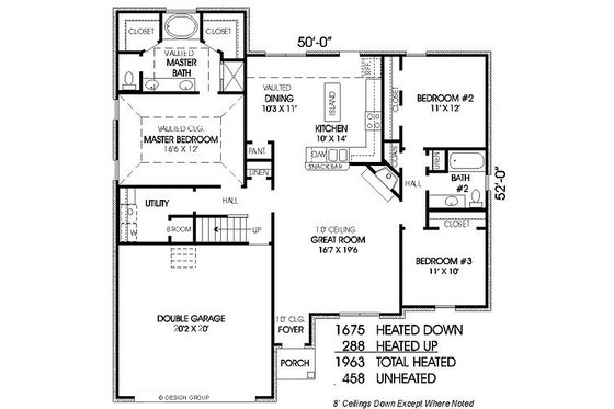 Floor Plan - Main Floor for European House Plan #424-269 - 3 bed, 2 bath