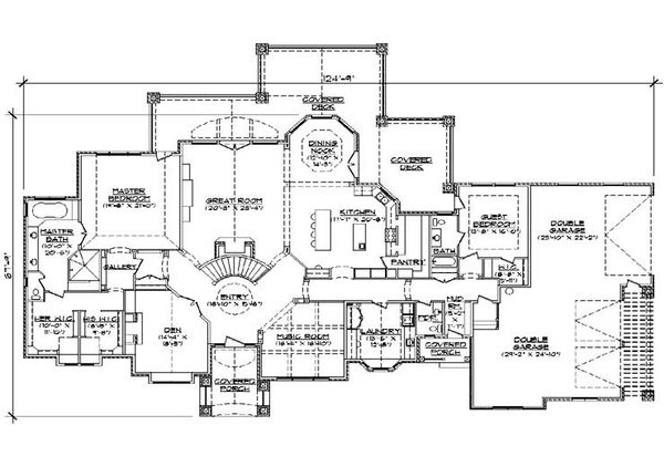 House Plan Design - European Floor Plan - Main Floor Plan #5-346