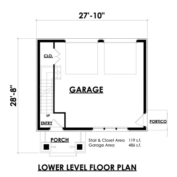 House Blueprint - Craftsman Floor Plan - Lower Floor Plan #30-372