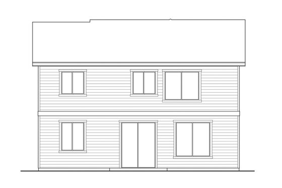 Exterior - Rear Elevation for Country House Plan #569-34 - 5 bed, 3 bath