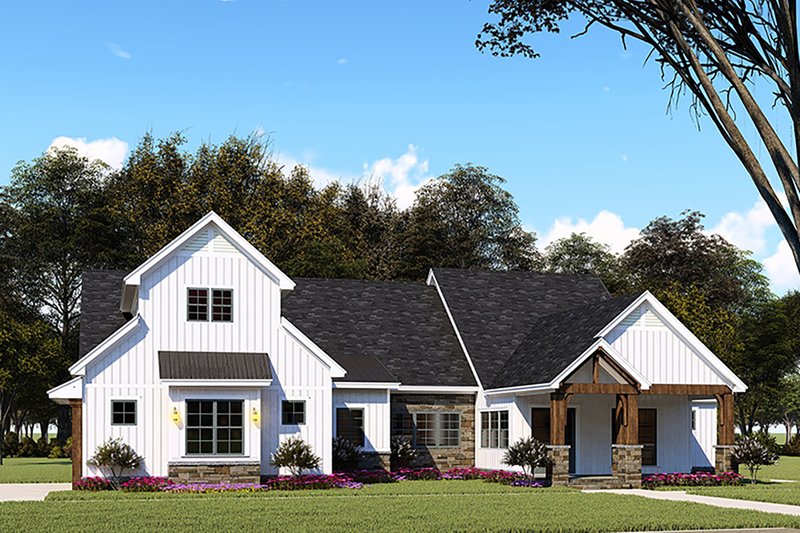 House Blueprint - Exterior - Other Elevation 1 for Barndominium House Plan #923-130 - 3 bed, 2.5 bath
