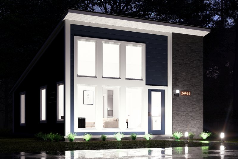 House Blueprint - Exterior - Other Elevation for Modern House Plan #513-2284 - 2 bed, 1 bath