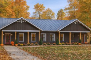 House Blueprint - Farmhouse Exterior - Front Elevation Plan #44-303