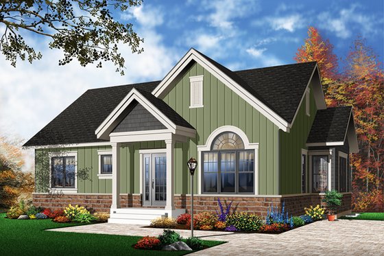 Exterior - Front Elevation 4 for Traditional House Plan #23-2202 - 2 bed, 1 bath
