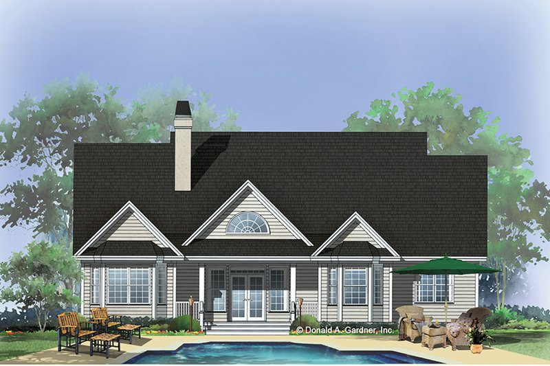 Dream House Plan - Exterior - Rear Elevation 1 for Country House Plan #929-710 - 3 bed, 2 bath