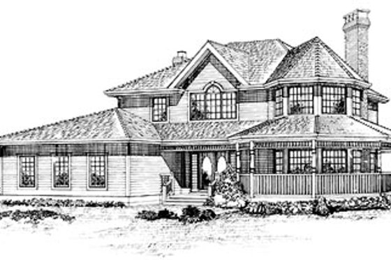Exterior - Front Elevation for Country House Plan #47-220 - 4 bed, 2.5 bath