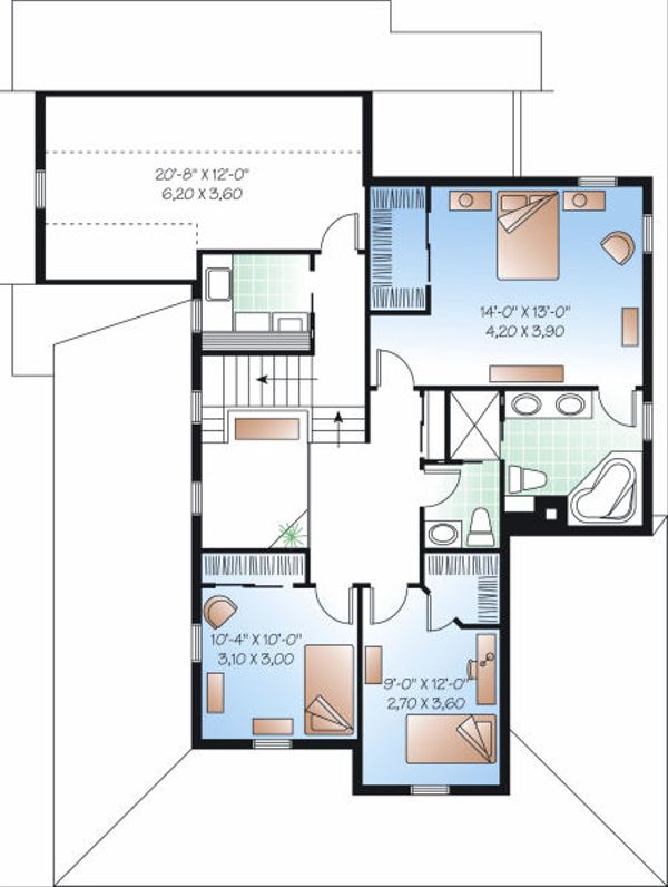 Farmhouse Floor Plan - Upper Floor Plan #23-840