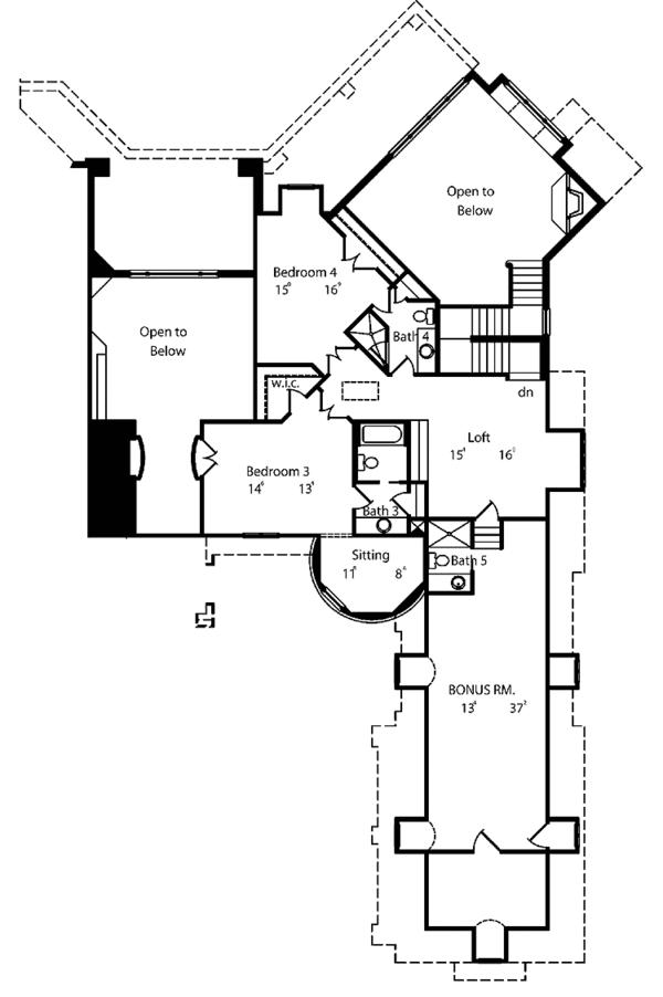 Dream House Plan - Country Floor Plan - Upper Floor Plan #417-569