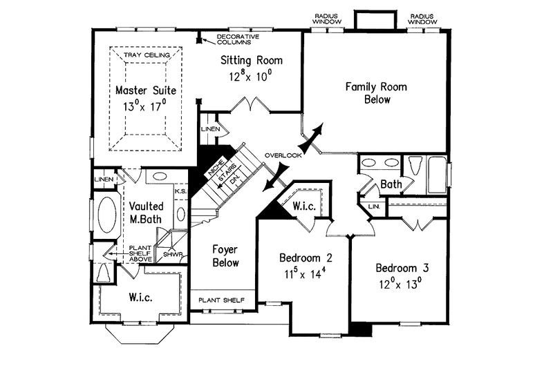 House Blueprint - Floor Plan - Upper Floor for Colonial House Plan #927-843 - 3 bed, 2.5 bath