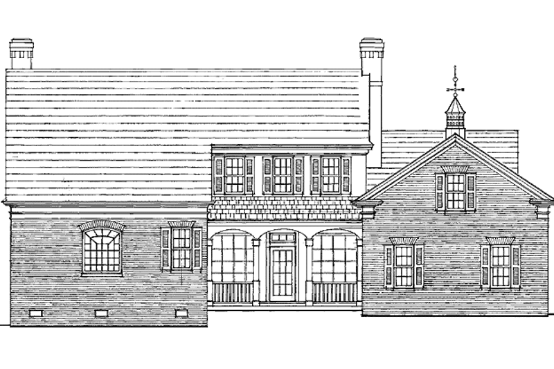 Home Plan - Exterior - Rear Elevation for Classical House Plan #137-315 - 4 bed, 3.5 bath