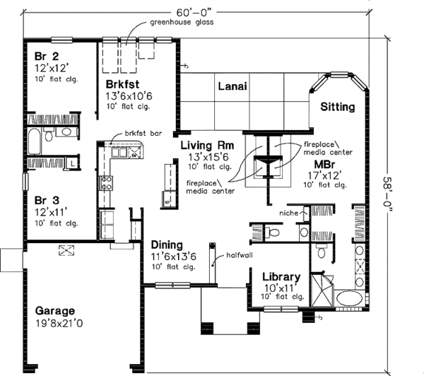 Home Plan - Mediterranean Floor Plan - Main Floor Plan #320-521