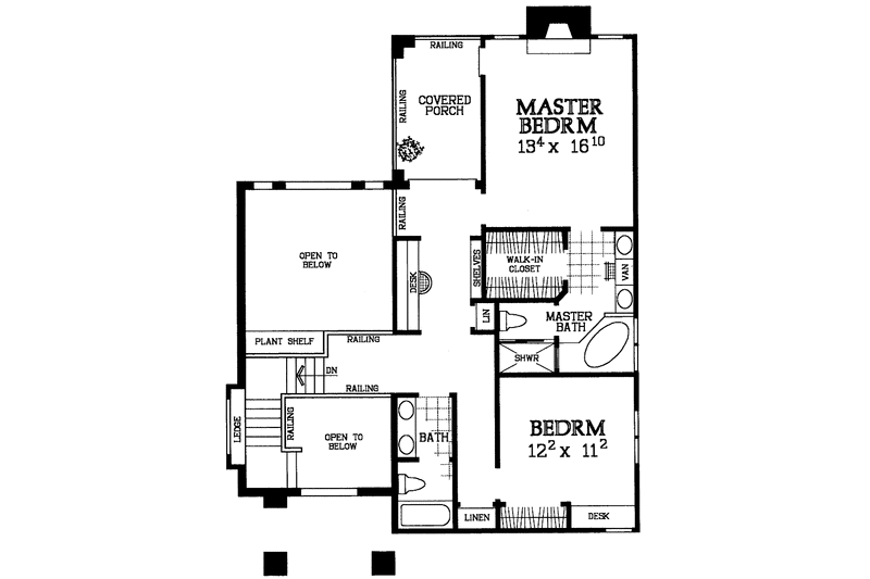 Dream House Plan - Floor Plan - Upper Floor for Traditional House Plan #72-1095 - 2 bed, 2.5 bath