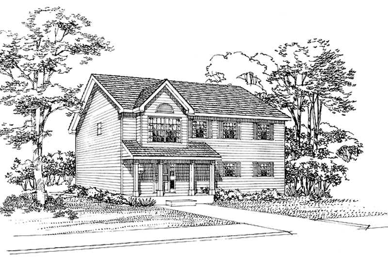 Architectural House Design - Country Exterior - Front Elevation Plan #72-1041