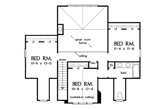 Floor Plan - Upper Floor for Farmhouse House Plan #929-553 - 4 bed, 2.5 bath