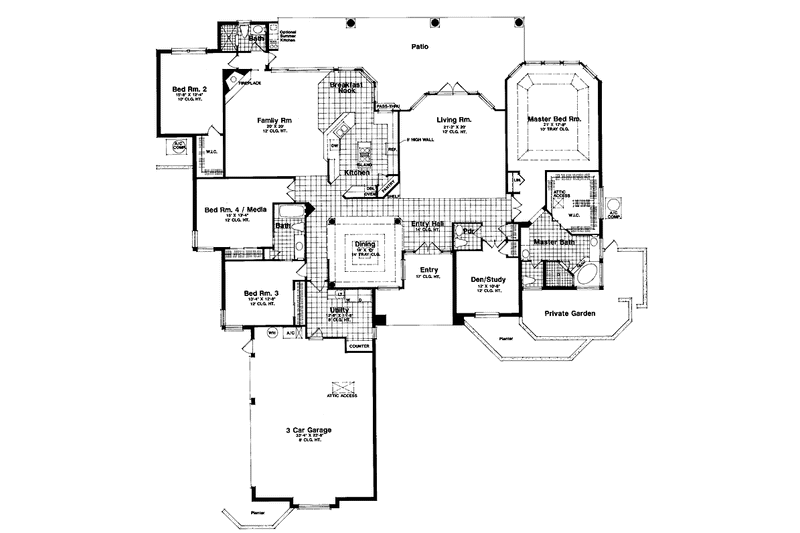Dream House Plan - Floor Plan - Main Floor for Mediterranean House Plan #417-477 - 4 bed, 3.5 bath